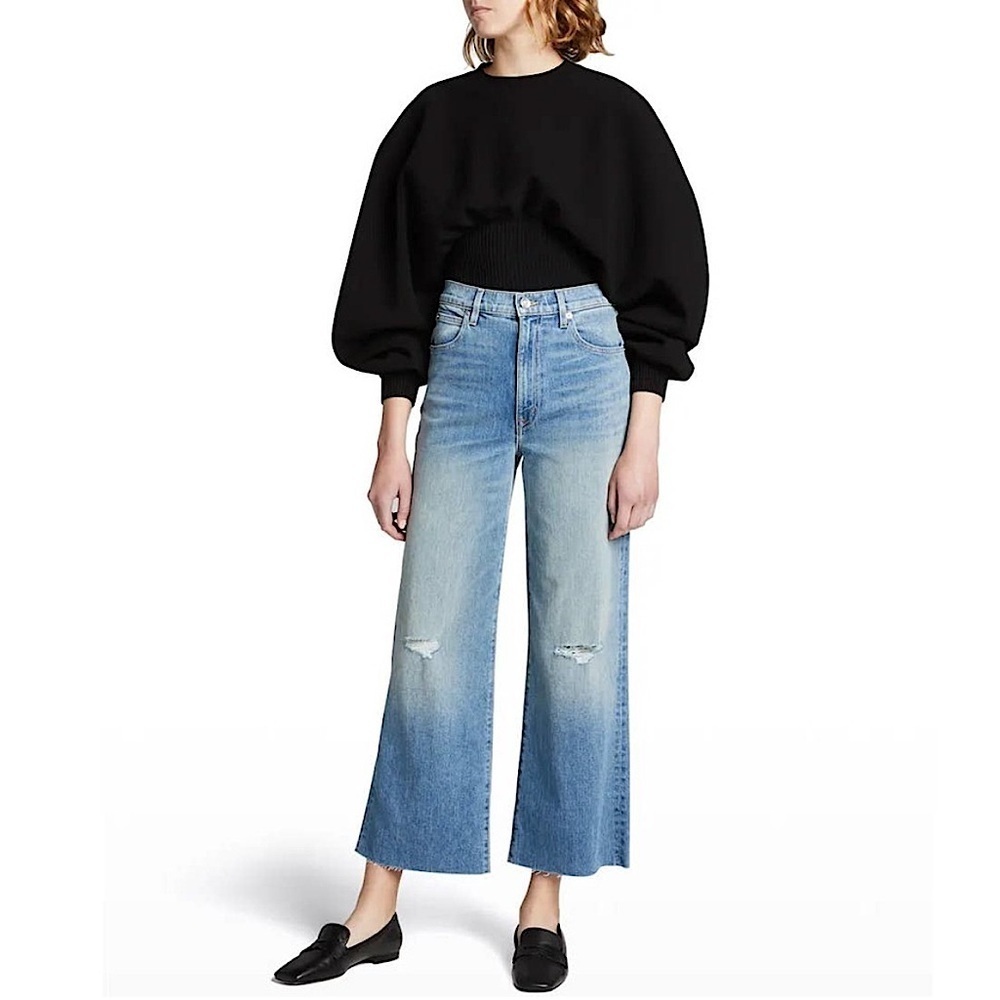 Slvrlake Grace Crop Wide Leg Jean Distressed Montana‎ 28